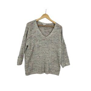 J. Jill‎ Women's V-Neck Sweater M Multicolored Speckled Knit FLAW